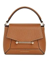 Strathberry Nano Leather Mosaic Top-handle Bag In Tan Vanilla Stitch/gold