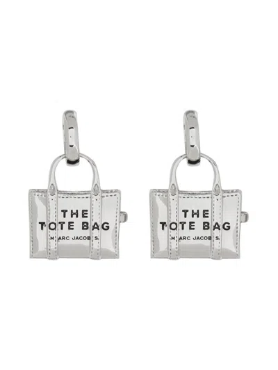 Marc Jacobs Mini Icon Earrings "the Tote Bag" In Silver