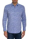 Robert Graham Electric Slide Classic Fit Long Sleeve Pixel Print Shirt In Blue
