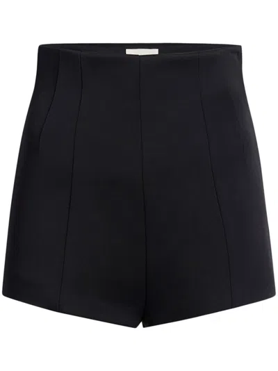 Khaite Lennman Satin Mini Shorts In Black