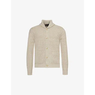 Rrl Relaxed-fit Shawl-collar Cotton And In Cream