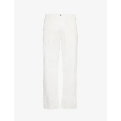 Rrl Straight-leg Mid-rise Cotton Chino Trousers In White