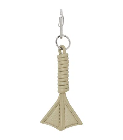 Burberry Duck Foot Leather Key Charm In Neutrals