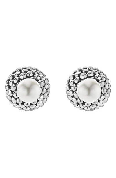 LAGOS LAGOS CAVIAR & PEARL STUD EARRINGS,01-81626-M