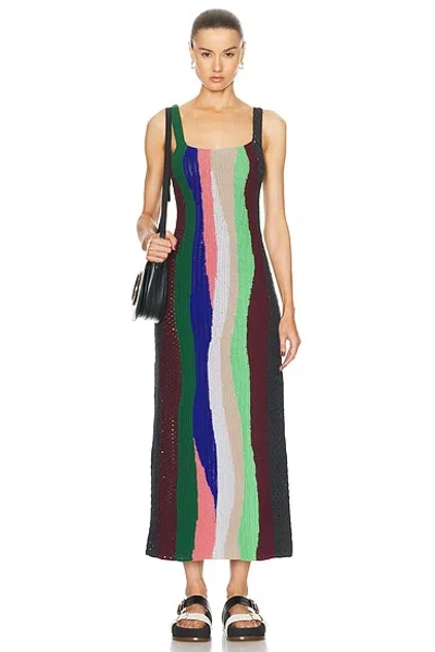 Gabriela Hearst Arben Mixed-media Maxi Cashmere Dress In Multi