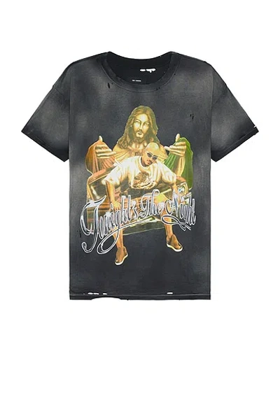 Willy Chavarria Gray Printed T-shirt In Black - San Chachi