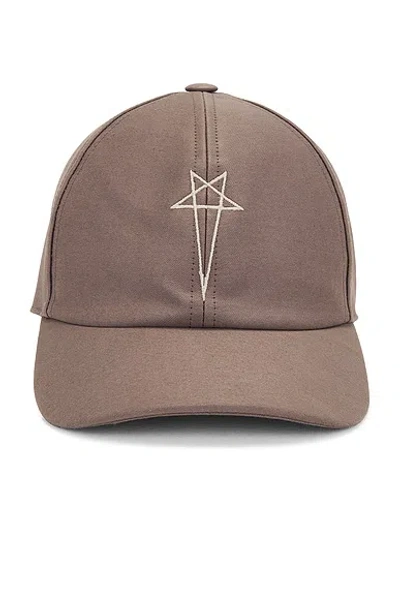 Rick Owens Drkshdw Logo Detailed Baseball Cap In Dust & Pearl