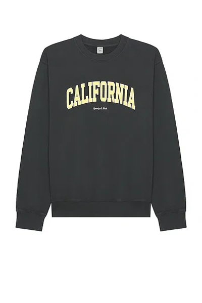 Sporty And Rich California Cotton Graphic Sweatshirt In Faded Black