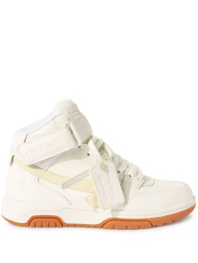 Off-white Off White Out Of Office Mid-top Sneakers In White Beige