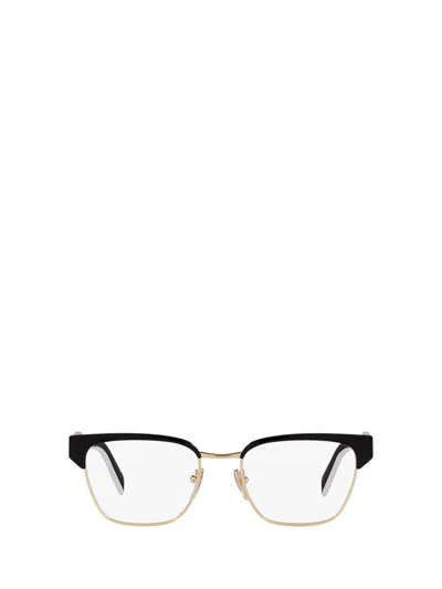 Prada Eyewear Eyeglasses In Black / Pale Gold