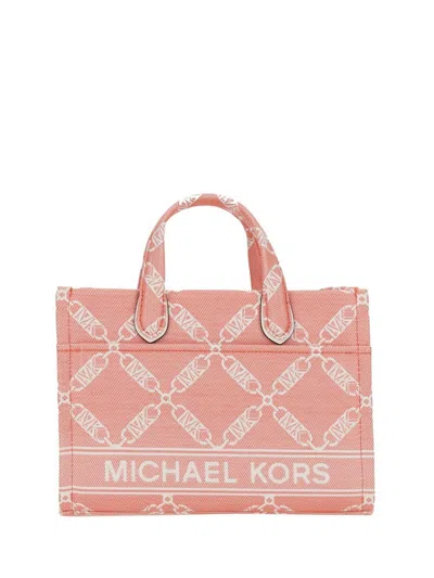 Michael Michael Kors Small Gigi Jacquard Tote Bag In Pink