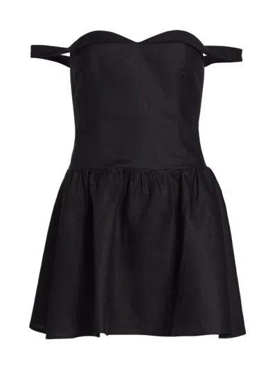Reformation Sora Linen Dress In Black