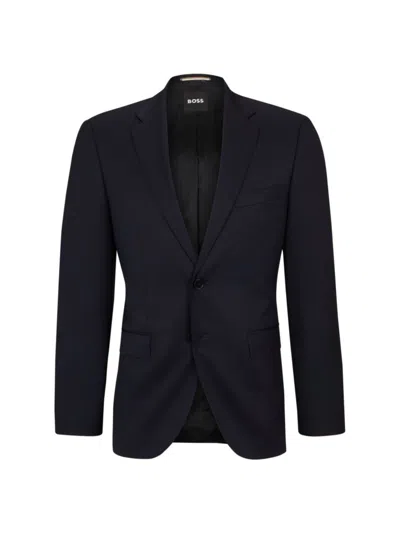 Hugo Boss Single-breasted Jacket In Virgin-wool Serge In Dark Blue