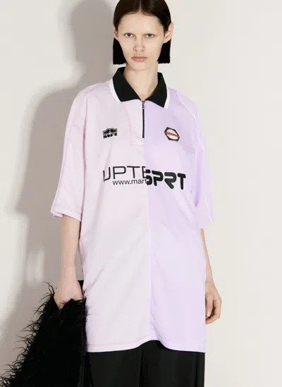 Martine Rose Purple Half And Half T-shirt In Lilac