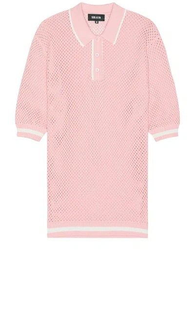 Ser.o.ya Zane Crochet Polo In Pink