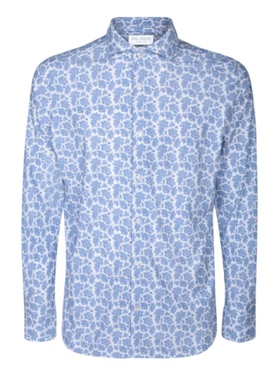 Dell'oglio Floral-print Long-sleeve Shirt In Blue