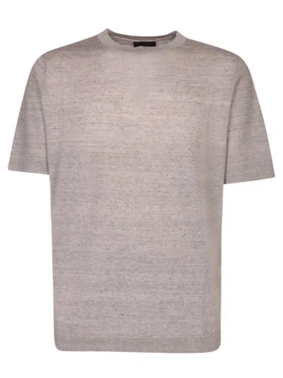 Dell'oglio Crew-neck Speckle-knit T-shirt In Grey