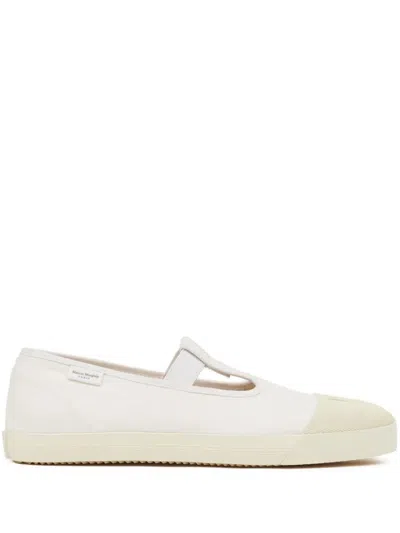 Maison Margiela On The Deck Tabi Canvas Pumps In White