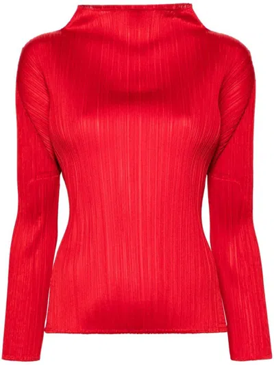 Issey Miyake Pleats Please  New Colorful Basics 3 Sweater Clothing In Red