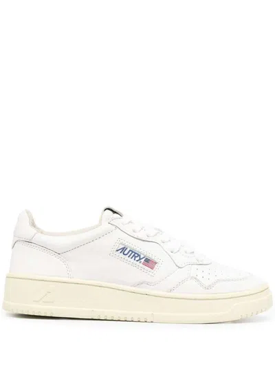 Autry White Leather Sneakers With Logo  Woman