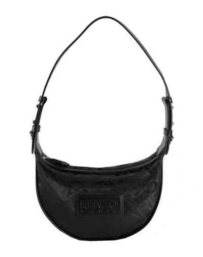 Kenzo Woman Shoulder Bag Black Size - Polyester, Cow Leather