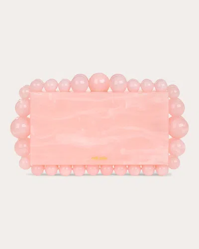 Cult Gaia Eos Beaded Marbled Acrylic Clutch In Pink