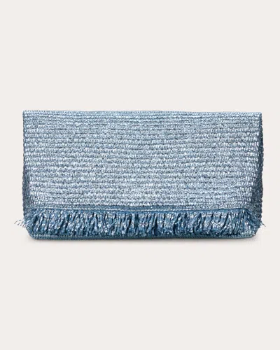 Cult Gaia Mini Shanti Woven Clutch Bag In Blue