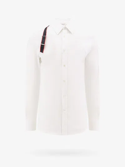 Alexander Mcqueen Harness-detailed Cotton-blend Shirt In White
