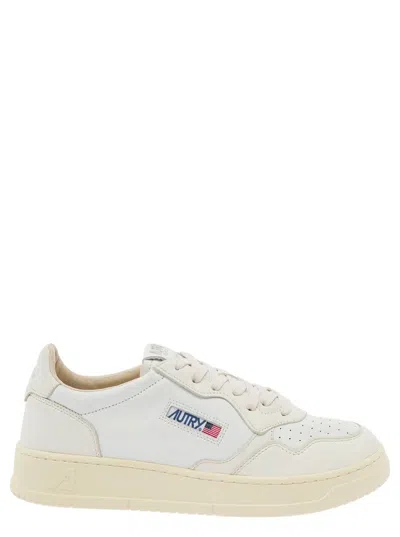 Autry Leather Sneakers With Logo In White
