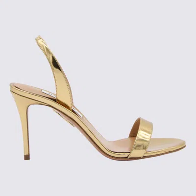 Aquazzura Gold-tone Leather Sandals In Soft Gold