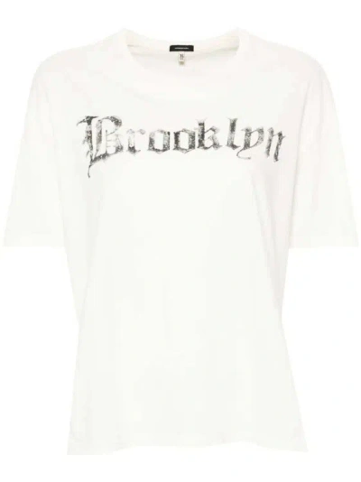 R13 Brooklyn-print Cotton T-shirt In White