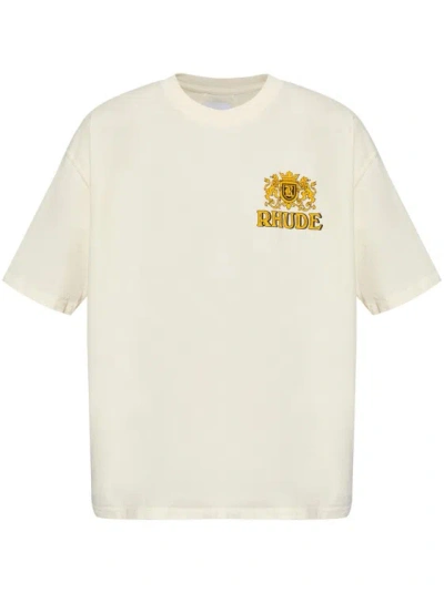 Rhude Cresta Cigar Cotton T-shirt In Neutrals