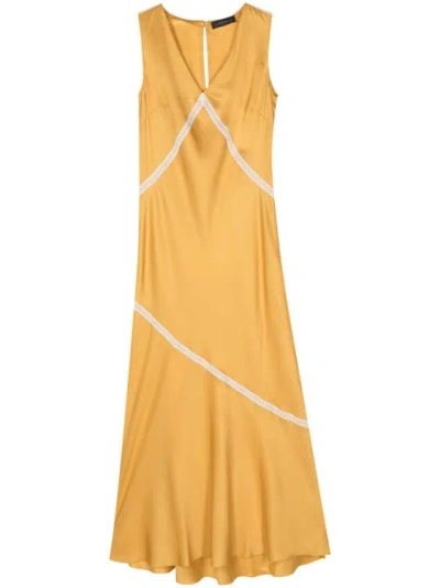 Lorena Antoniazzi Sleeveless Crepe Midi Dress In Yellow