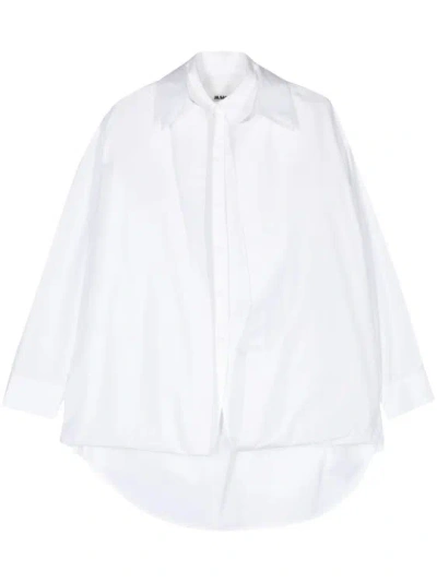 Jil Sander Layered Cotton Shirt In White
