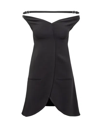 Courrèges Courreges Ellipse Mini Dress In Black