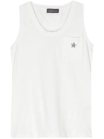 Lorena Antoniazzi Crystal-embellished Tank Top In White