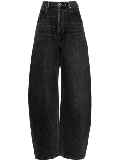 Alexander Wang Low-rise Wide-leg Jeans In Black
