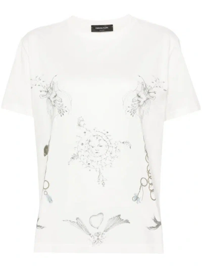 Fabiana Filippi Fabula-print Cotton T-shirt In White