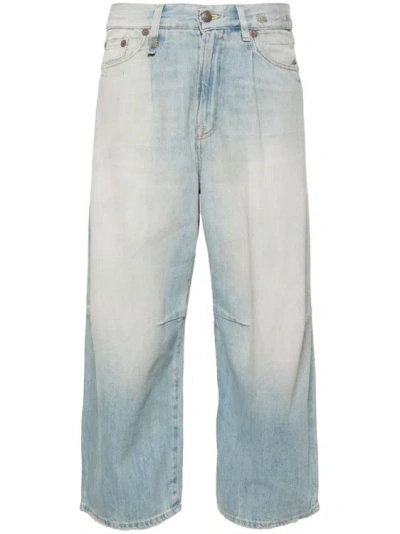 R13 Cropped Wide-leg Jeans In Blue
