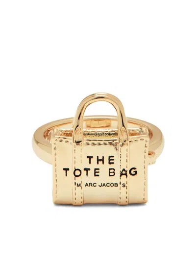 Marc Jacobs The Mini Icon Bag Sculpted Ring In Light Antique Gold