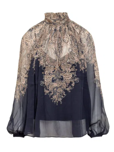 Zimmermann Nature Blouse Billow In Blue