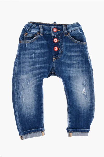 Dsquared2 Stonewashed Jeans In Blue