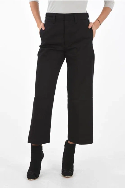 Department 5 High-rise Waist Slanted Pocket Flared Pants In Black