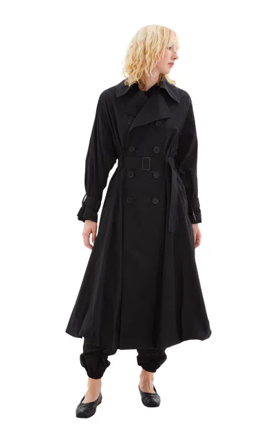 Yohji Yamamoto Double Breasted Trench Coat In Black