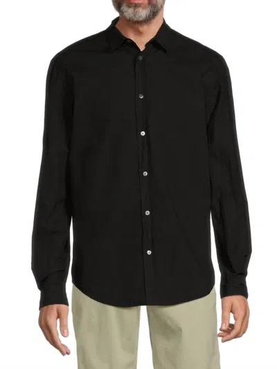 Frame Classic Poplin Shirt In Noir In Black