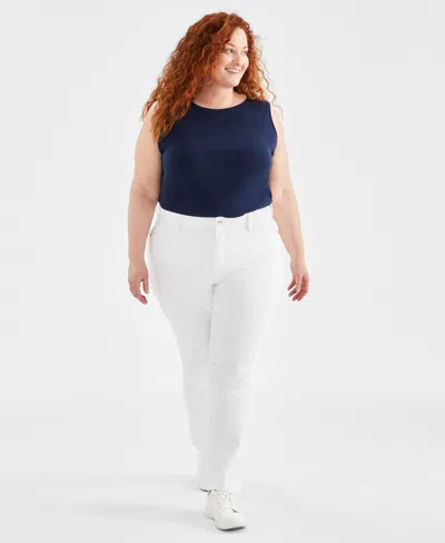 Style & Co Plus Size Mid Rise Curvy Bootcut Jeans, Created For Macy's In Bright White