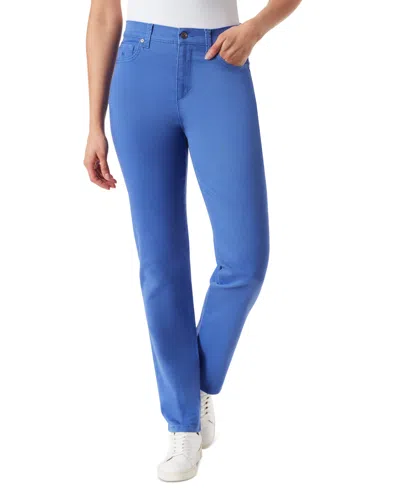 Gloria Vanderbilt Women's Amanda Colored Twill Straight-leg Jeans In Desert Blue