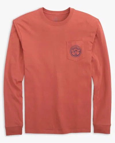 Southern Tide Men's Have A Pheasant Day Long Sleeve T-shirt In Dusty Coral In Multi
