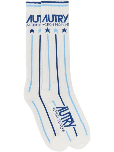 Autry Logo-print Ankle Socks In White