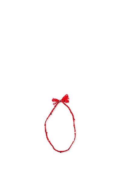 Alanui 麻辫吊饰项链 In Red